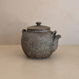 Vintage Japanese Teapot with Dark Brown Jakatsu Glaze