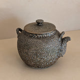 Vintage Japanese Teapot with Dark Brown Jakatsu Glaze