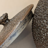 Vintage Japanese Teapot with Dark Brown Jakatsu Glaze