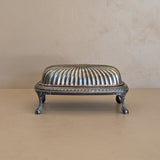 Vintage Silver-Plated Footed Dome Roll Top Butter Dish with Glass Insert