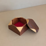 Unique Handcrafted Two-Tone Geometric Wooden Box with Lid