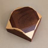 Unique Handcrafted Two-Tone Geometric Wooden Box with Lid