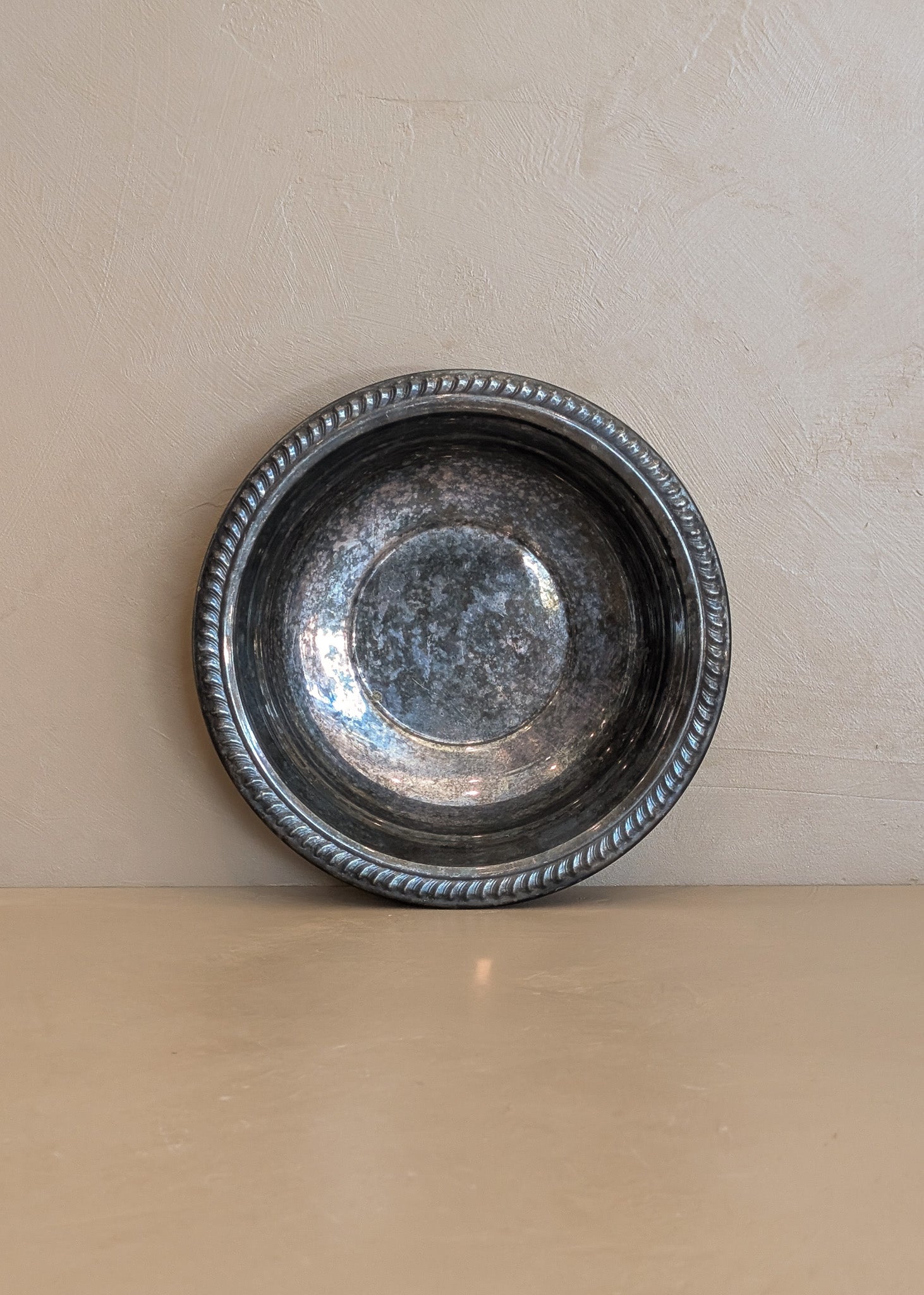 Heavily Patinated Vintage Silver Bowl