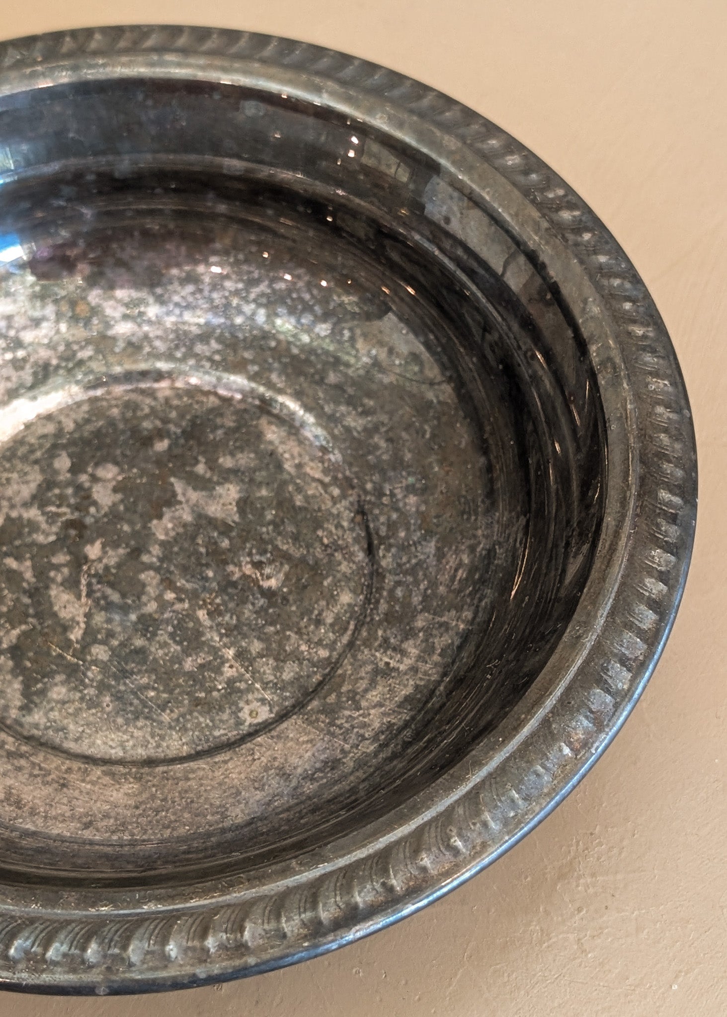 Heavily Patinated Vintage Silver Bowl