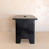 Vintage Handmade Primitive Painted Black Stool