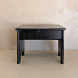 Vintage Handmade Primitive Painted Black Stool
