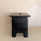 Vintage Handmade Primitive Painted Black Stool