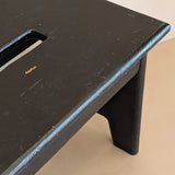 Vintage Handmade Primitive Painted Black Stool