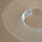 Vintage Scandinavian-Style Wide-Rimmed Textured Glass Dish