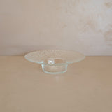 Vintage Scandinavian-Style Wide-Rimmed Textured Glass Dish