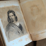 Set of 5 Leather-Bound "The Dramatic Works of William Shakspeare" Books with Plates from the 1850s