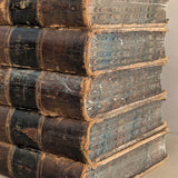 Set of 5 Leather-Bound "The Dramatic Works of William Shakspeare" Books with Plates from the 1850s
