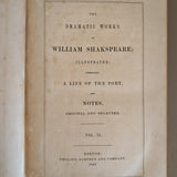 Set of 5 Leather-Bound "The Dramatic Works of William Shakspeare" Books with Plates from the 1850s