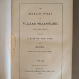 Set of 5 Leather-Bound "The Dramatic Works of William Shakspeare" Books with Plates from the 1850s