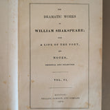 Set of 5 Leather-Bound "The Dramatic Works of William Shakspeare" Books with Plates from the 1850s