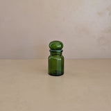 Vintage Belgian Emerald Green Glass Apothecary Jar with Chunky Lid
