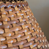 Pair of Vintage Wicker and Bamboo Empire Lampshades