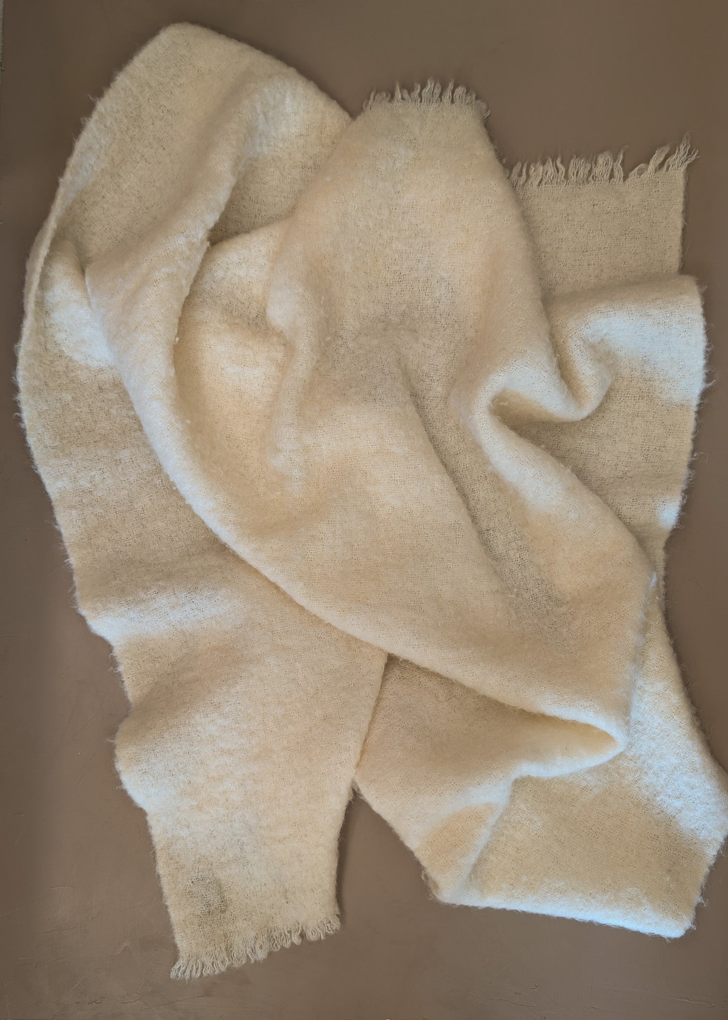 D'Medici Cream Worsted Wool and Nylon Blanket