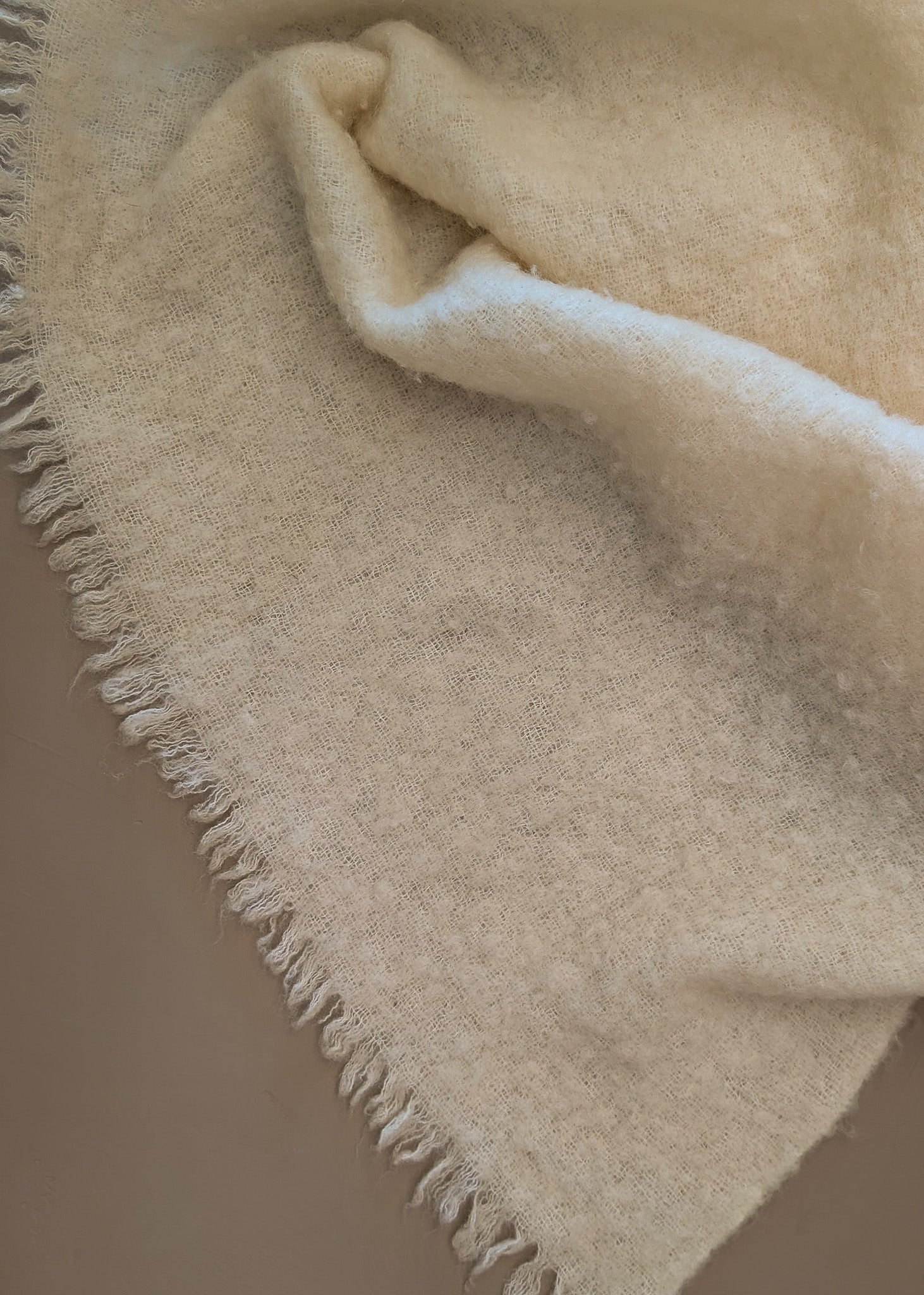 D'Medici Cream Worsted Wool and Nylon Blanket