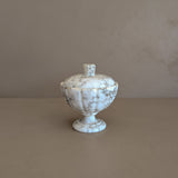 Heavily Veined Vintage Italian Alabaster Lidded Dish with Hand-Carved Detailing