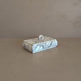 Heavily Veined Vintage Italian Alabaster Lidded Box with Hand-Carved Detailing