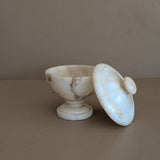 Vintage Italian Creamy Alabaster Lidded Dish
