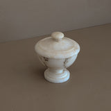 Vintage Italian Creamy Alabaster Lidded Dish