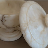 Vintage Italian Creamy Alabaster Lidded Dish