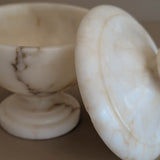 Vintage Italian Creamy Alabaster Lidded Dish
