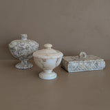 Vintage Italian Creamy Alabaster Lidded Dish