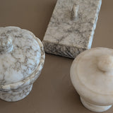 Vintage Italian Creamy Alabaster Lidded Dish