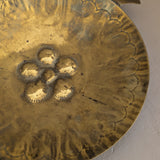 Vintage Swedish Brass Tray with Scalloped Handles and Repoussé Floral Detailing