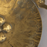 Vintage Swedish Brass Tray with Scalloped Handles and Repoussé Floral Detailing
