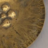 Vintage Swedish Brass Tray with Scalloped Handles and Repoussé Floral Detailing