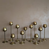 Set of 11 Vintage Rosenthal Netter-Attributed Brass Tulip Candlesticks