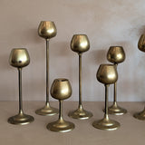 Set of 11 Vintage Rosenthal Netter-Attributed Brass Tulip Candlesticks
