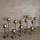 Set of 11 Vintage Rosenthal Netter-Attributed Brass Tulip Candlesticks