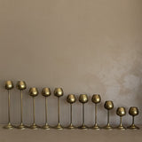 Set of 11 Vintage Rosenthal Netter-Attributed Brass Tulip Candlesticks