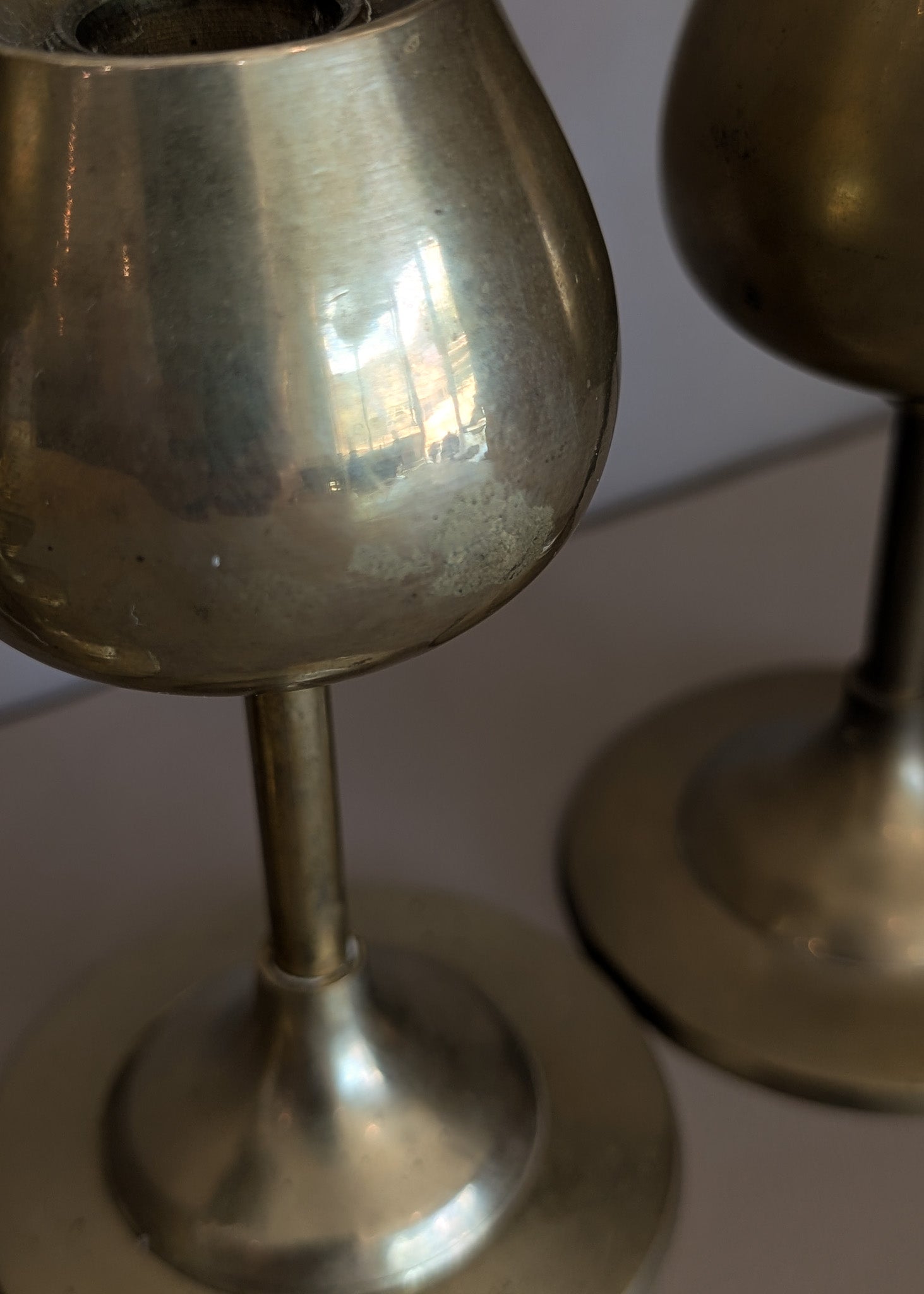 Set of 11 Vintage Rosenthal Netter-Attributed Brass Tulip Candlesticks