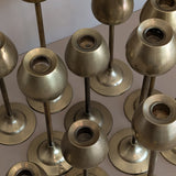 Set of 11 Vintage Rosenthal Netter-Attributed Brass Tulip Candlesticks