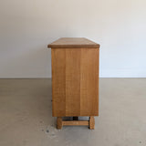 Vintage Danish Henning Kjærnulf-Attributed Quartersawn White Oak Sideboard with Hand-Carved Detailing and Two (2) Keys