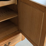 Vintage Danish Henning Kjærnulf-Attributed Quartersawn White Oak Sideboard with Hand-Carved Detailing and Two (2) Keys