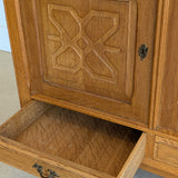 Vintage Danish Henning Kjærnulf-Attributed Quartersawn White Oak Sideboard with Hand-Carved Detailing and Two (2) Keys