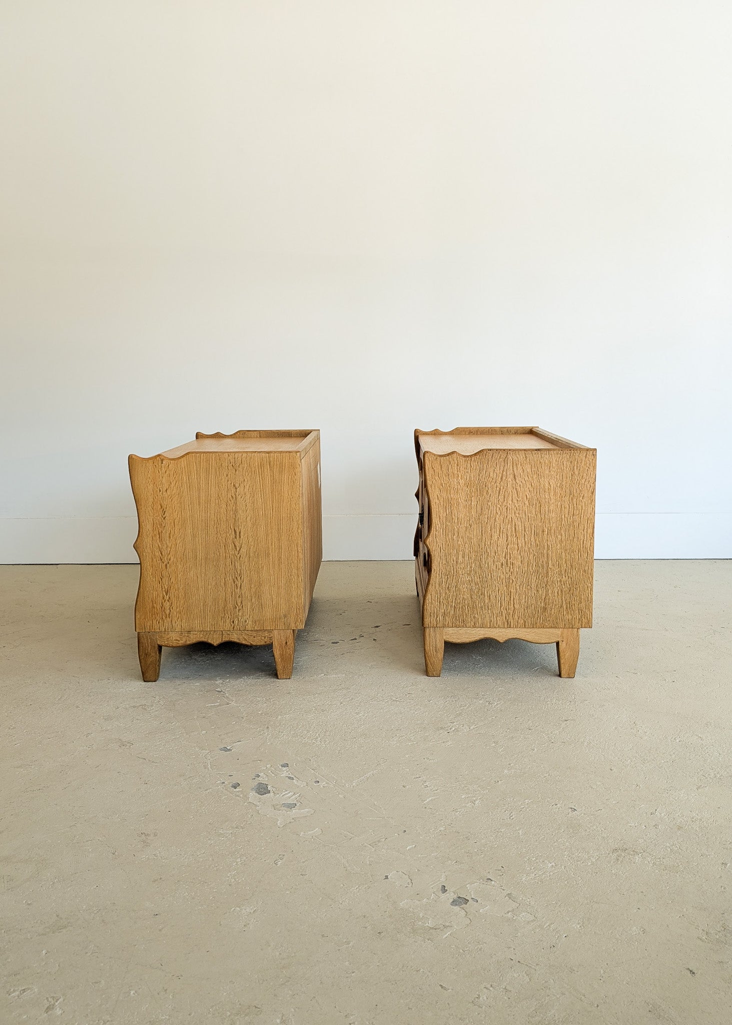 Pair of Vintage Danish Henning Kjærnulf for JK Møbler Quartersawn White Oak Cabinets/Large Nightstands