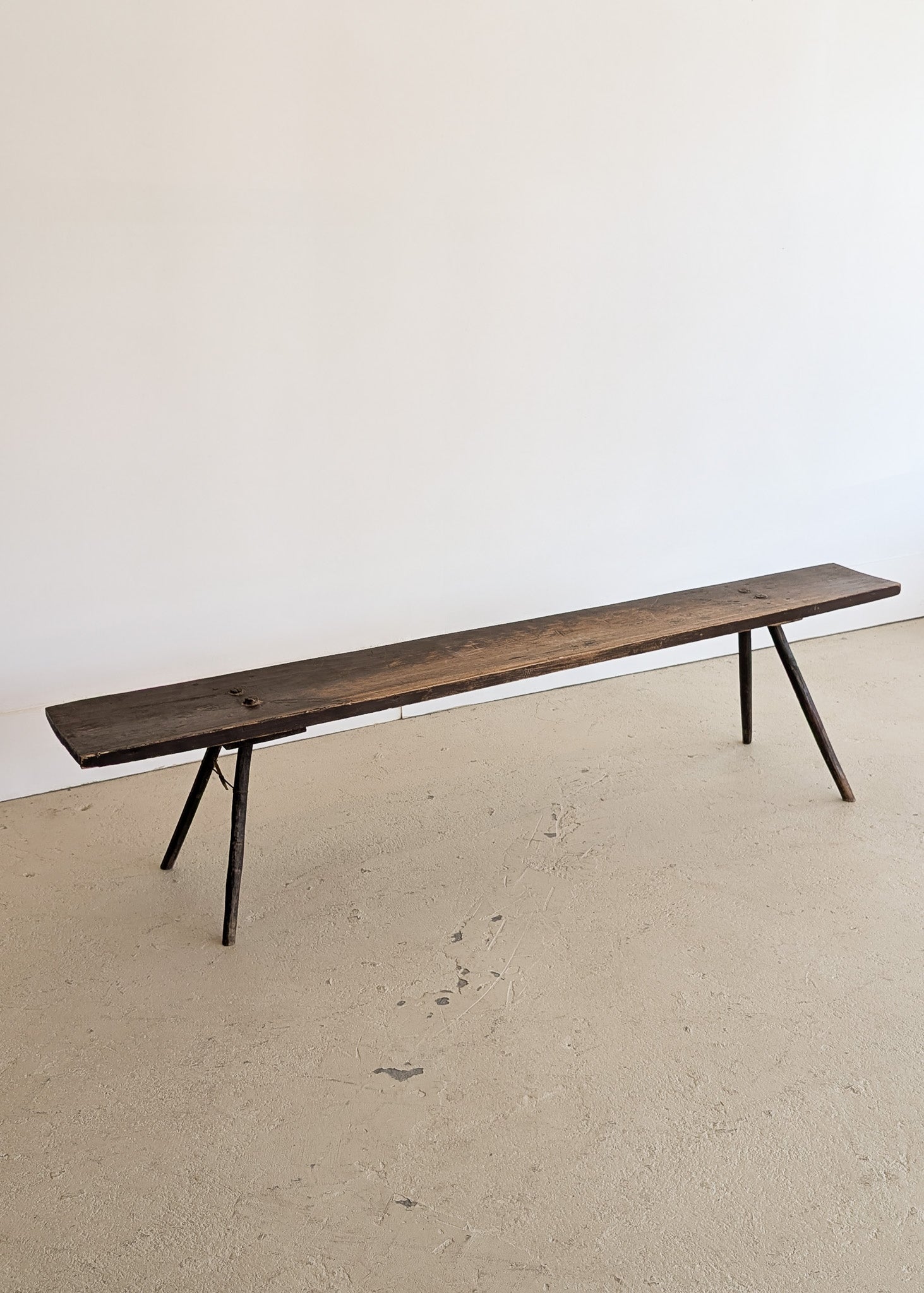 Early to Mid-1800s Antique Painted Primitive German Bench