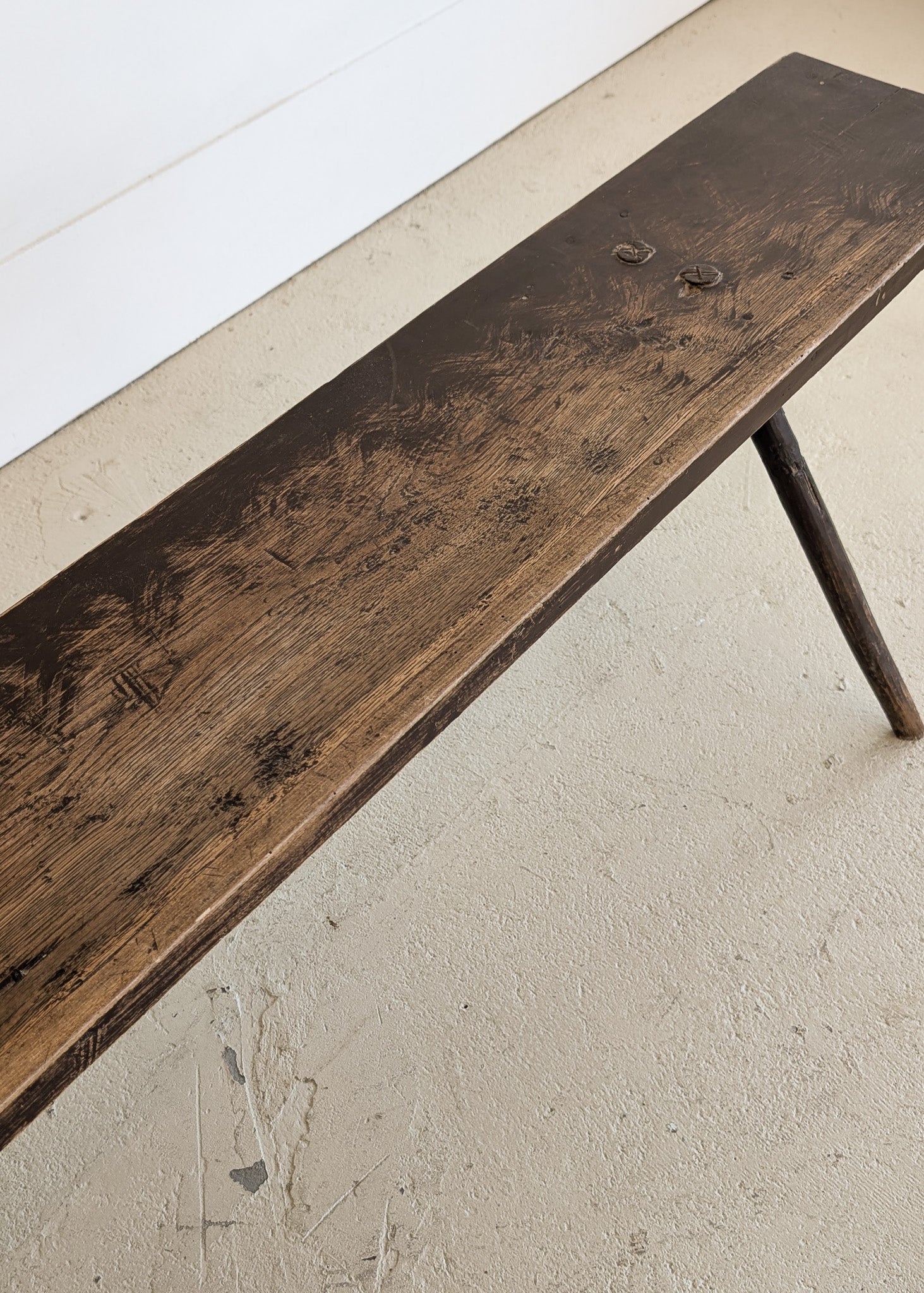 Early to Mid-1800s Antique Painted Primitive German Bench