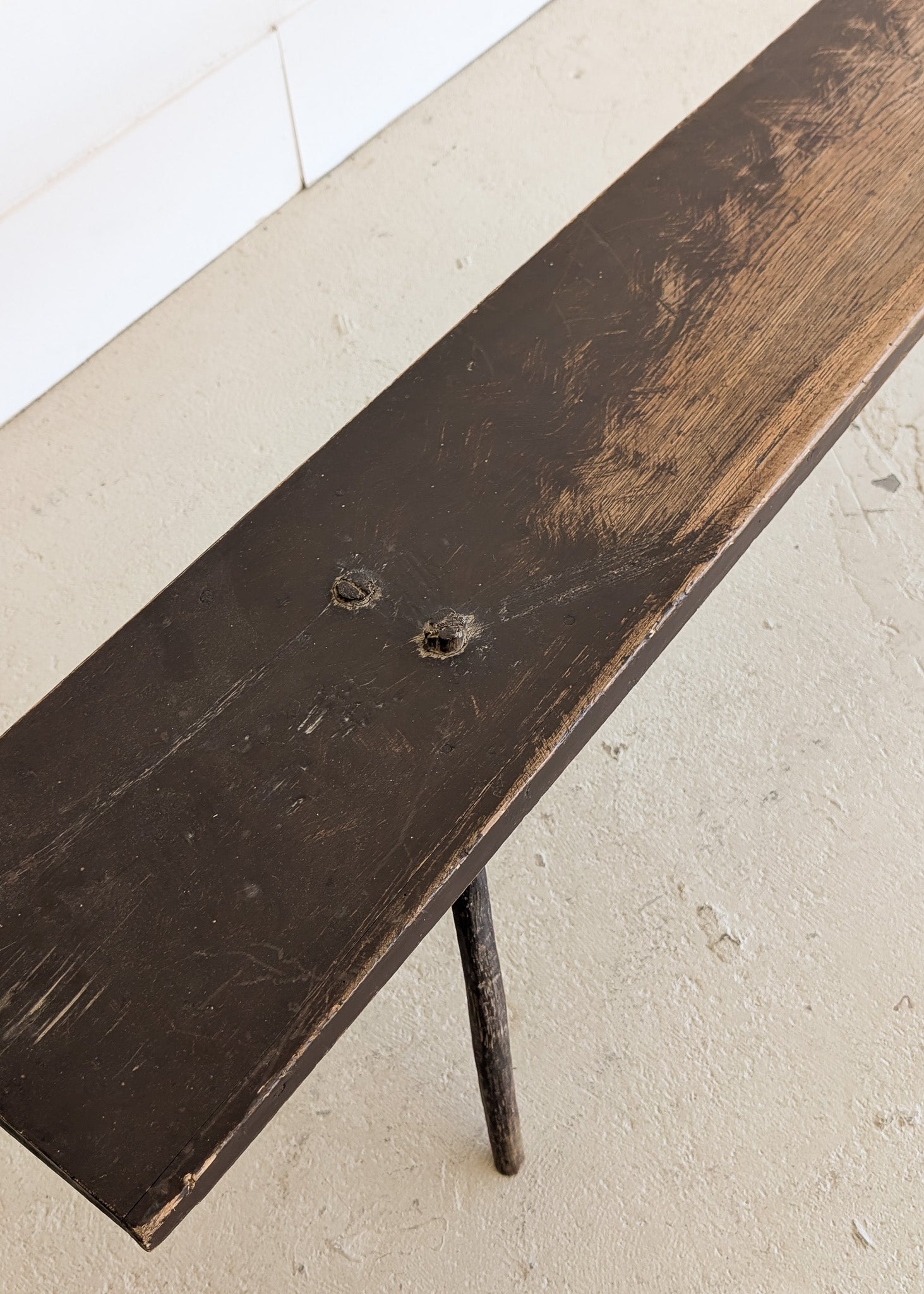 Early to Mid-1800s Antique Painted Primitive German Bench