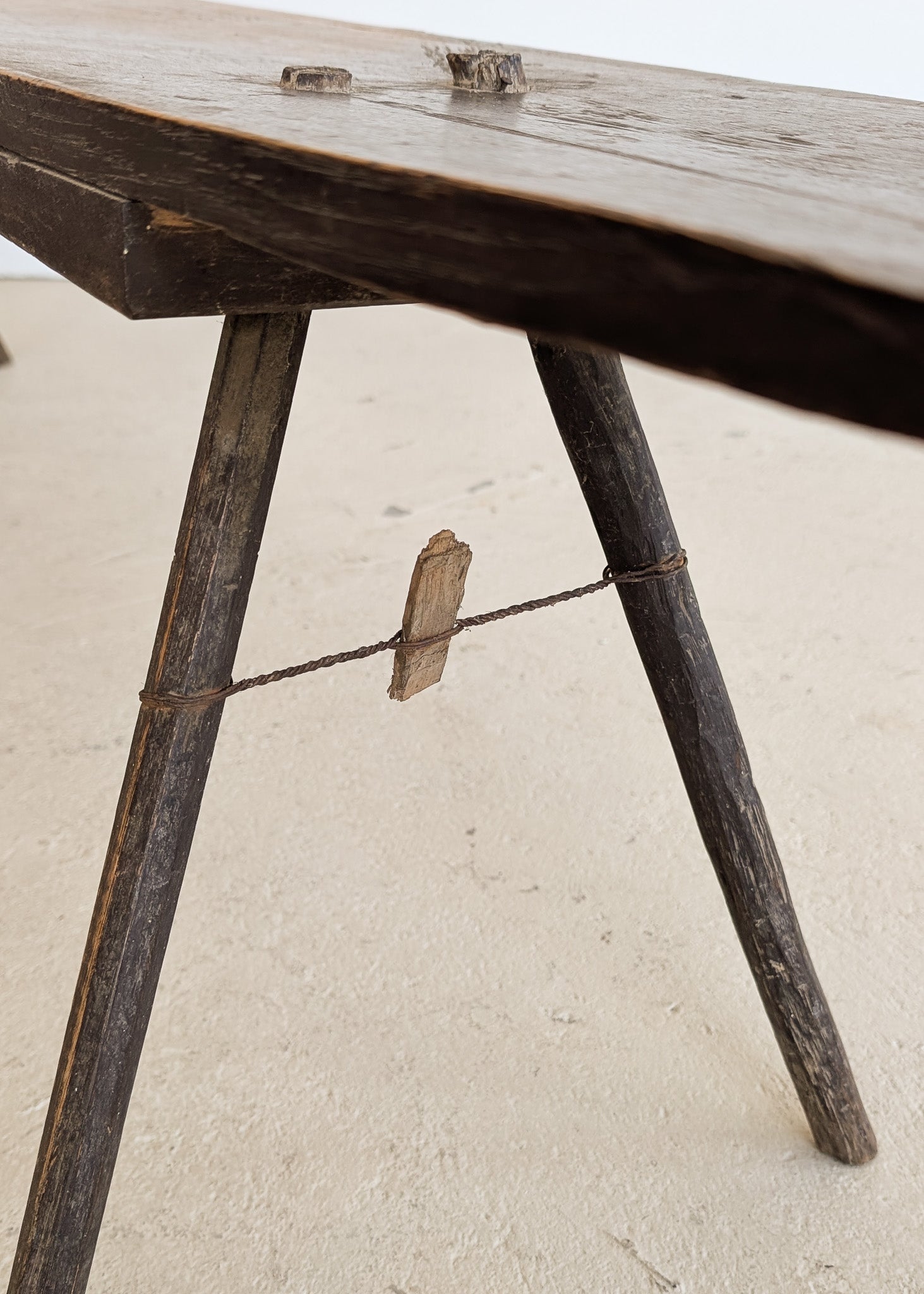 Early to Mid-1800s Antique Painted Primitive German Bench