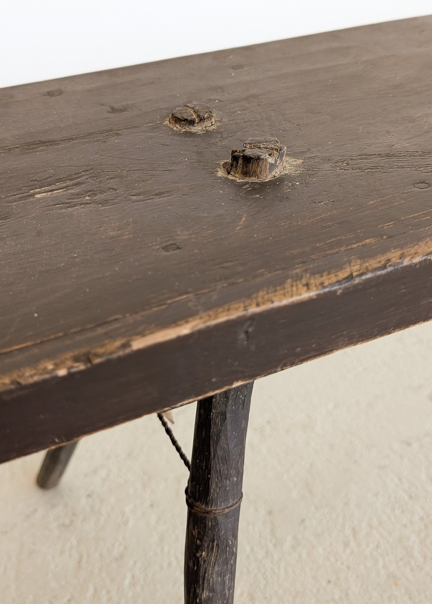 Early to Mid-1800s Antique Painted Primitive German Bench