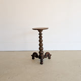 Unique Most Likely Antique Charles Dudouyt-Style Wooden Oak Pedestal Stand/Side Table